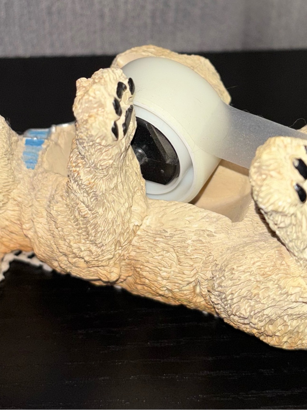 Dog Shaped Beige Tape Dispenser Holder, Collectible Desktop Office Accessory